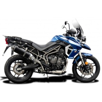 Delkevic volledig systeem Oval Carbon 350mm zonder e-keur - Tiger 800 2010-2019