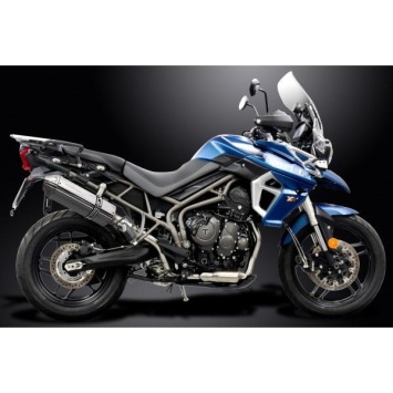 Delkevic volledig systeem Tri-Oval RVS 320mm zonder e-keur - Tiger 800 2010-2019