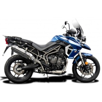 Delkevic volledig systeem Tri-Oval RVS 320mm zonder e-keur - Tiger 800 2010-2019