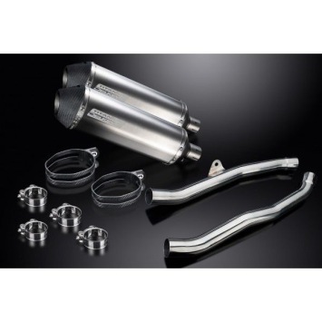 Delkevic slip-on kit X-Oval Titanium 343mm zonder e-keur - ZZR1400/ZX14 (2008-2011)