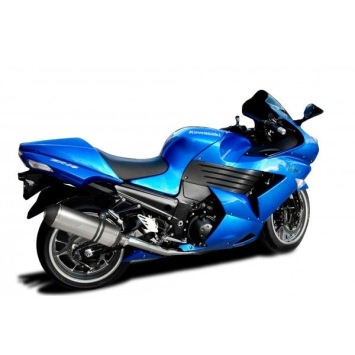 Delkevic slip-on kit X-Oval Titanium 343mm zonder e-keur - ZZR1400/ZX14 (2008-2011)