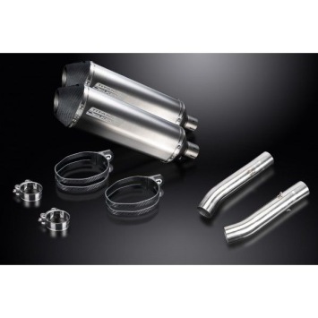 Delkevic slip-on kit X-Oval Titanium 343mm zonder e-keur - TUONO1000R/ FACTORY (2006-2010)