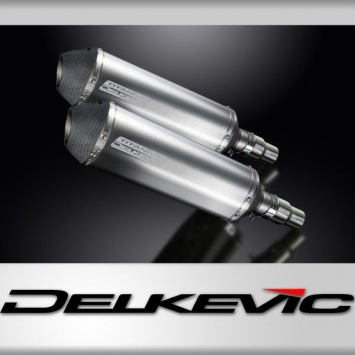 Delkevic slip-on kit X-Oval Titanium 343mm zonder e-keur - Speed Triple R 1050 (2012-2016)
