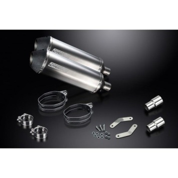 Delkevic slip-on kit X-Oval Titanium 343mm zonder e-keur - Speed Triple R 1050 (2012-2016)
