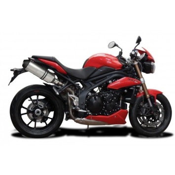 Delkevic Slip-on Kit X-Oval Titanium 343mm ohne EG-BE - Speed Triple 1050 (2005-2010)