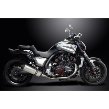 Delkevic slip-on kit X-Oval Titanium 343mm zonder e-keur - V-Max 1700 (2009-2016)