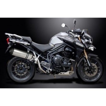 Delkevic slip-on kit X-Oval Titanium 343mm zonder e-keur - Tiger Explorer 1200 (2012-2016)