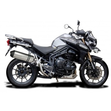 Delkevic slip-on kit X-Oval Titanium 343mm zonder e-keur - Tiger Explorer 1200 (2012-2016)