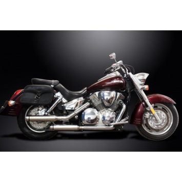 Delkevic slip-on kit Round RVS 410mm zonder e-keur - VTX1300R 05-07, VTX1300S 03-07