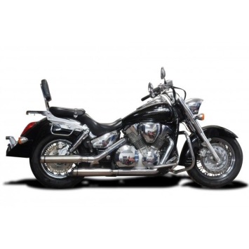 Delkevic slip-on kit Round RVS 410mm zonder e-keur - VTX1300R 05-07, VTX1300S 03-07