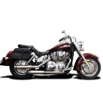 Delkevic slip-on kit Round RVS 410mm zonder e-keur - VTX1300R 05-07, VTX1300S 03-07