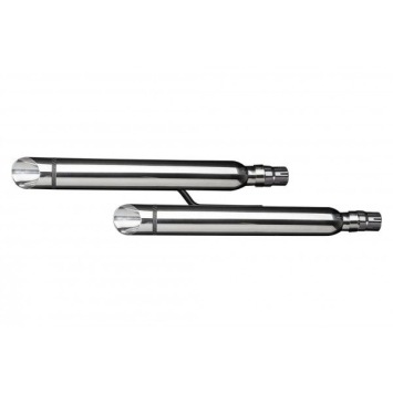 Delkevic slip-on kit Round RVS 550mm zonder e-keur - VTX1300R 05-07, VTX1300S 03-07