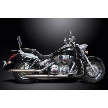 Delkevic slip-on kit Round RVS 550mm zonder e-keur - VTX1300R 05-07, VTX1300S 03-07