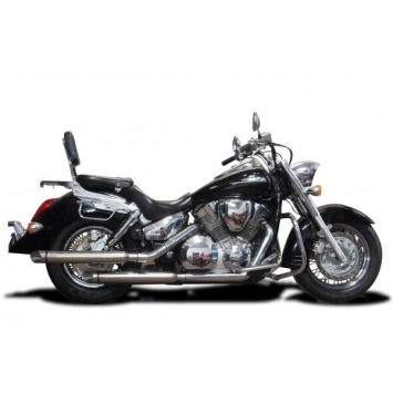 Delkevic slip-on kit Round RVS 550mm zonder e-keur - VTX1300R 05-07, VTX1300S 03-07