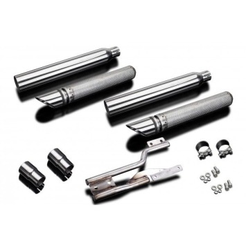 Delkevic slip-on kit Round RVS 550mm zonder e-keur - VTX1300R 05-07, VTX1300S 03-07