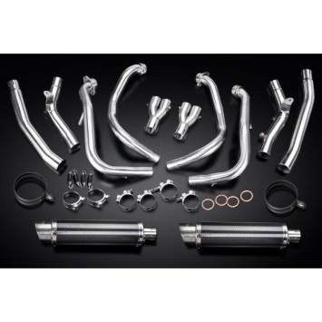 Delkevic volledig systeem Round Carbon 350mm zonder e-keur - GSX1300R HAYABUSA 2008-2019