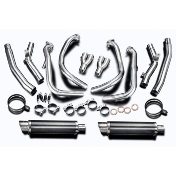 Delkevic volledig systeem Round Carbon 350mm zonder e-keur - GSX1300R HAYABUSA 2008-2019
