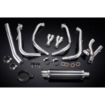 Delkevic volledig systeem Round Carbon 350mm zonder e-keur - GSX1300R HAYABUSA 2008-2019