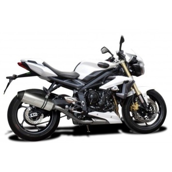 Delkevic slip-on kit X-Oval Titanium 343mm zonder e-keur - Street Triple 675 (2013-2016)