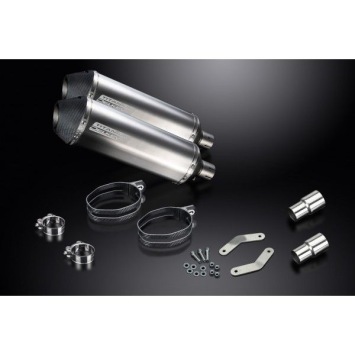 Delkevic slip-on kit X-Oval Titanium 343mm zonder e-keur - Speed Triple 1050 (2011-2014)