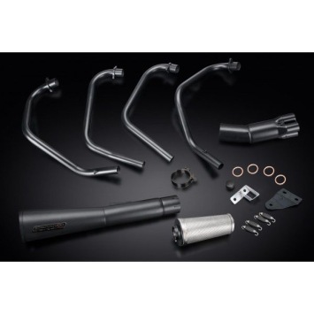 Delkevic volledig systeem Megaphone RVS 550mm zonder e-keur - CB550F Supersport (1975-1977)