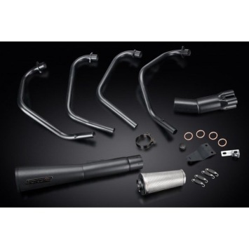 Delkevic volledig systeem Megaphone RVS 550mm zonder e-keur - CB550K FOUR (1974-1976)