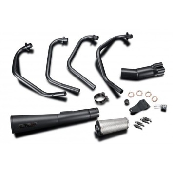 Delkevic volledig systeem Megaphone RVS 550mm zonder e-keur - CB550K FOUR (1974-1976)