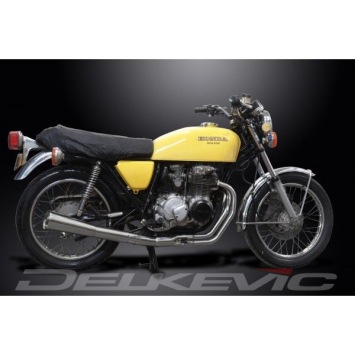 Delkevic volledig systeem Megaphone RVS 550mm zonder e-keur - CB400F CB400 Four (1975-1977)