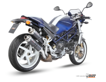2x Mivv GP Carbon Slip-on Einddemper met E-keur Ducati Monster S4R 2003 > 2005