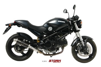 Storm By Mivv Dubbele GP RVS Black Slip-On Einddemper Met E-keur DUCATI MONSTER 695 2006 - 2008
