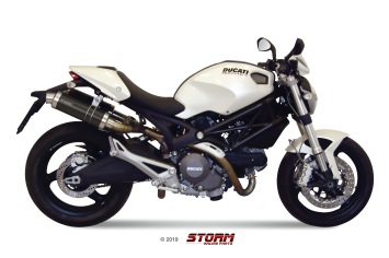 Storm By Mivv Dubbele GP RVS Black Slip-On Einddemper Met E-keur DUCATI MONSTER 696 2008 - 2014