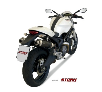 Storm By Mivv Dubbele GP RVS Black Slip-On Einddemper Met E-keur DUCATI MONSTER 696 2008 - 2014