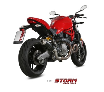 Storm By Mivv GP RVS Black Slip-On Einddemper Met E-keur DUCATI MONSTER 821 2018 - 2020