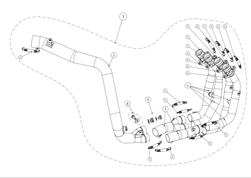 Akrapovic RVS Voorbocht Honda CBR 600 RR 2013 - 2025