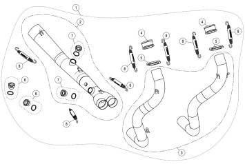 Akrapovic RVS Voorbochten Kawasaki Ninja 400 2018 > 2025