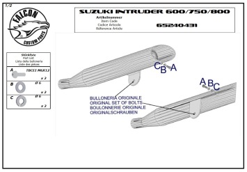 Falcon Cromo Line met E-keur Suzuki VS 750 Intruder 1986 - 1991