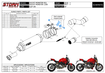 Storm By Mivv GP RVS Black Slip-On Einddemper Met E-keur DUCATI MONSTER 1200 2017 - 2021
