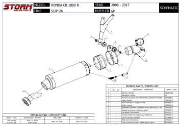 Storm By Mivv GP RVS Black Slip-On Einddemper Met E-keur HONDA CB 1000 R 2008 - 2017