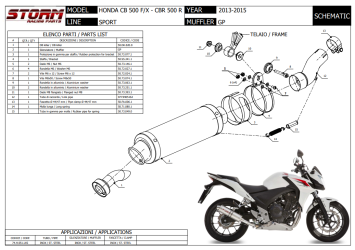 Storm By Mivv GP RVS Black Slip-On Einddemper Met E-keur HONDA CBR 500 R 2013 - 2015
