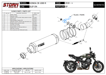 Storm By Mivv GP RVS Black Slip-On Einddemper Met E-keur HONDA CB 1000 R 2018 - 2024