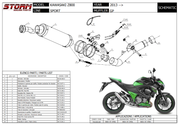 Storm By Mivv GP RVS Black Slip-On Einddemper Met E-keur Kawasaki Z 800 2013 - 2016