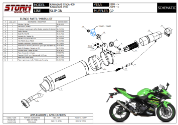 Storm By Mivv GP RVS Black Slip-On Einddemper Met E-keur KAWASAKI NINJA 400 2018 - 2023