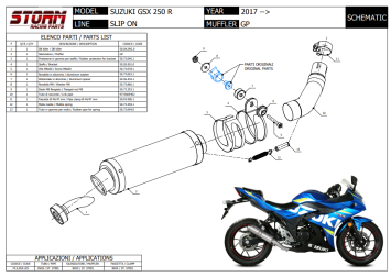 Storm By Mivv GP RVS Black Slip-On Einddemper Met E-keur SUZUKI GSX 250 R 2017 - 2020