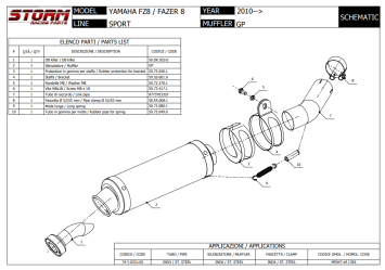 Storm By Mivv GP RVS Black Slip-On Einddemper Met E-keur YAMAHA FZ8 / FAZER 2010 - 2016