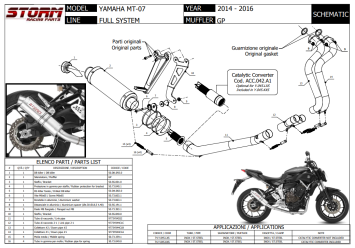 Storm By Mivv GP RVS Black Compleet 2in1 Uitlaatsysteem Met E-keur Yamaha MT-07 2014 - 2024