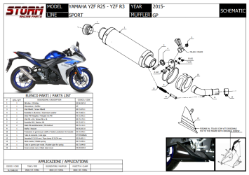 Storm By Mivv GP RVS Black Slip-On Einddemper Met E-keur YAMAHA YZF R3 2015 - 2024