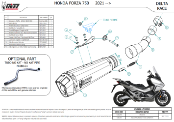 Mivv Delta Race RVS Black Einddemper met E-keur Honda Forza 750 2021 > 2024