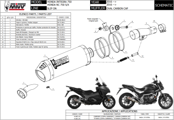 Mivv Oval Carbon met Carbon Cap Slip-on Einddemper met EURO4 Keuring Honda Integra 750 2016 > 2020