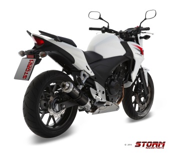 Storm By Mivv GP RVS Black Slip-On Einddemper Met E-keur HONDA CB 500 X 2013 - 2015