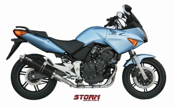 Storm By Mivv Oval RVS Black Slip-On Einddemper Met E-keur HONDA CBF 600 2004 - 2010